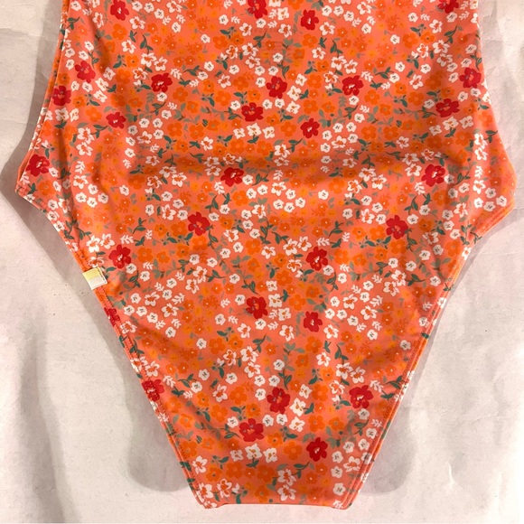 Summersalt Deep V Halter Swimsuit Size 6 in Orange Floral - Picture 11 of 15